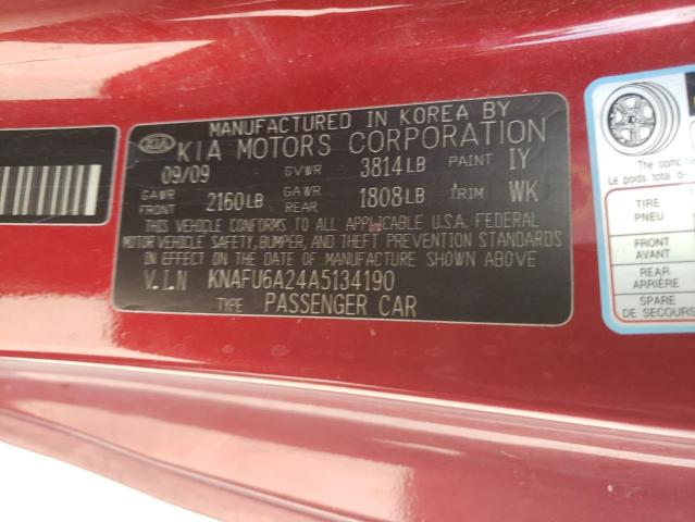 Photo 9 VIN: KNAFU6A24A5134190 - KIA FORTE EX 