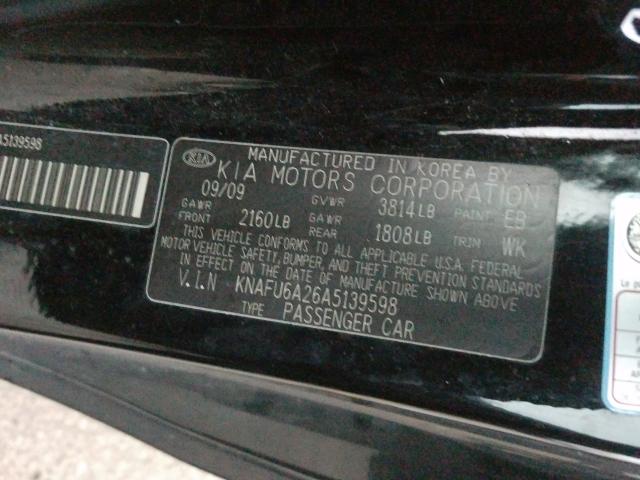 Photo 9 VIN: KNAFU6A26A5139598 - KIA FORTE EX 