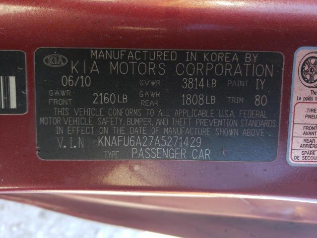 Photo 11 VIN: KNAFU6A27A5271429 - KIA FORTE EX 