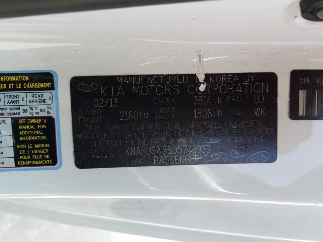 Photo 9 VIN: KNAFU6A28D5741939 - KIA FORTE EX 