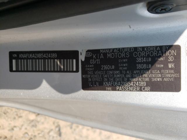 Photo 9 VIN: KNAFU6A2XB5424189 - KIA FORTE EX 