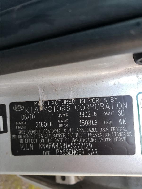 Photo 9 VIN: KNAFW4A31A5272129 - KIA FORTE SX 