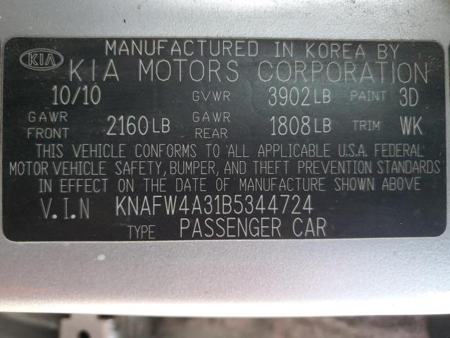 Photo 11 VIN: KNAFW4A31B5344724 - KIA FORTE SX 