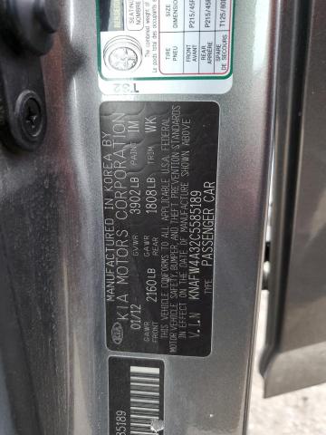 Photo 11 VIN: KNAFW4A32C5585189 - KIA FORTE SX 