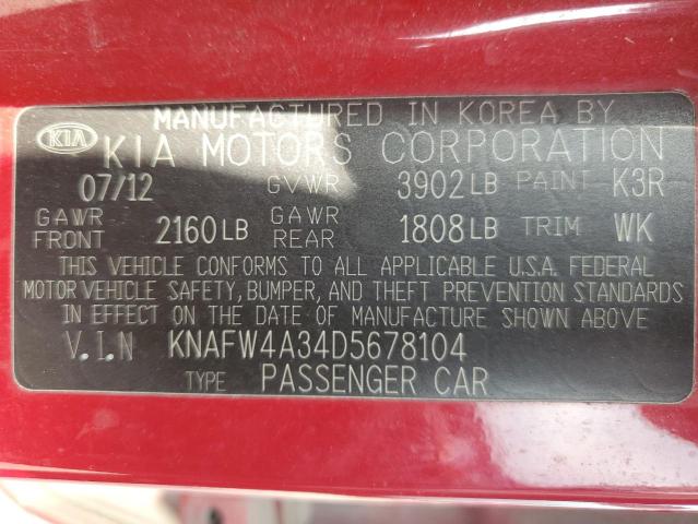 Photo 12 VIN: KNAFW4A34D5678104 - KIA FORTE 