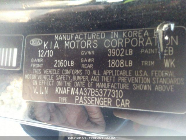 Photo 8 VIN: KNAFW4A37B5377310 - KIA FORTE 