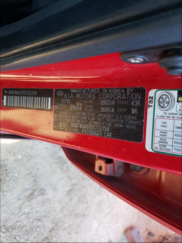 Photo 9 VIN: KNAFW4A37D5732754 - KIA FORTE SX 