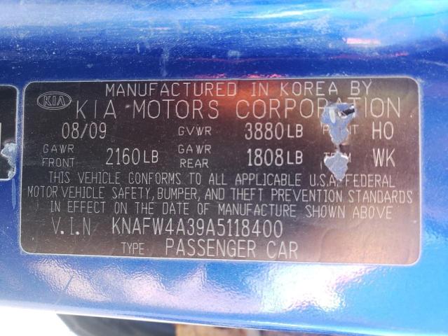 Photo 11 VIN: KNAFW4A39A5118400 - KIA FORTE SX 