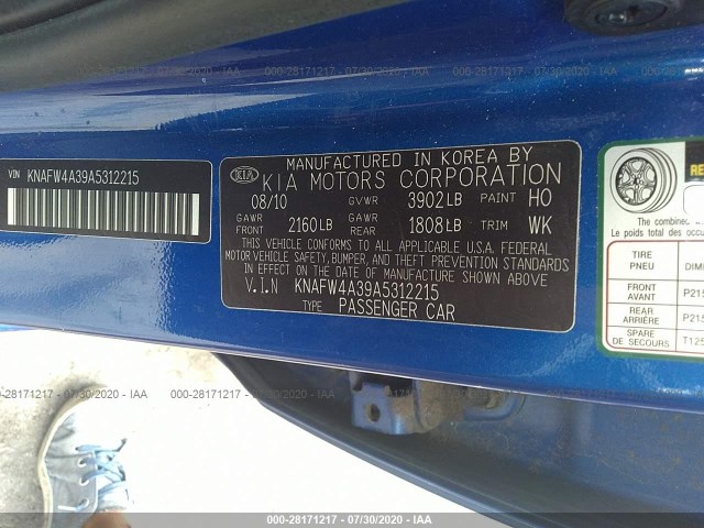 Photo 8 VIN: KNAFW4A39A5312215 - KIA FORTE 