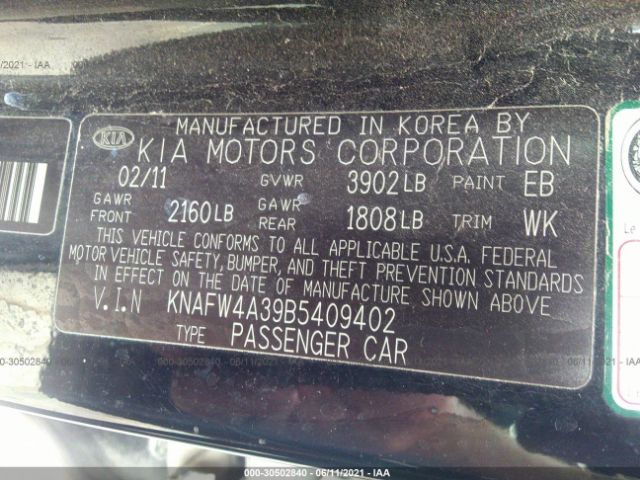 Photo 8 VIN: KNAFW4A39B5409402 - KIA FORTE 