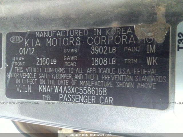 Photo 8 VIN: KNAFW4A3XC5586168 - KIA FORTE 