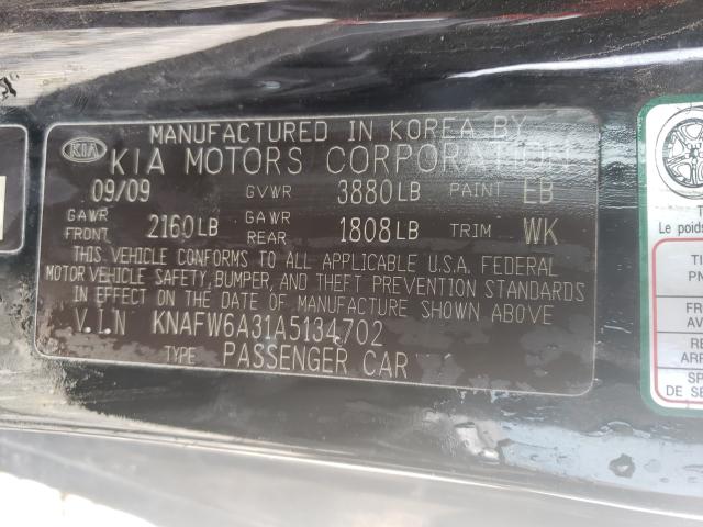 Photo 9 VIN: KNAFW6A31A5134702 - KIA FORTE SX 