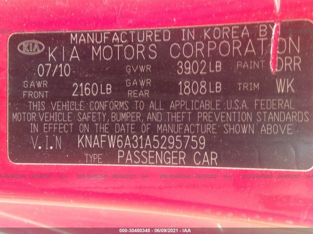 Photo 8 VIN: KNAFW6A31A5295759 - KIA FORTE KOUP 