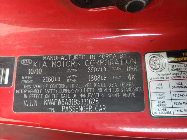 Photo 9 VIN: KNAFW6A31B5331628 - KIA FORTE SX 