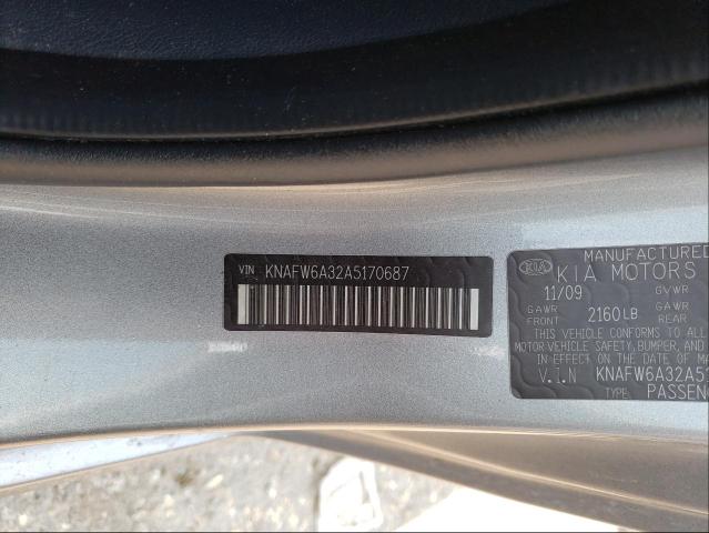 Photo 9 VIN: KNAFW6A32A5170687 - KIA FORTE SX 