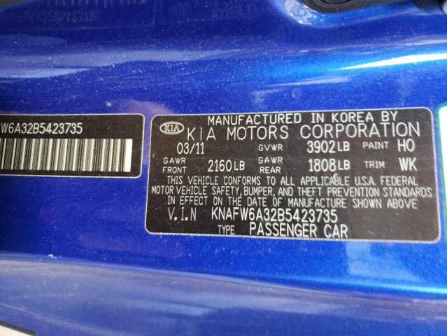 Photo 9 VIN: KNAFW6A32B5423735 - KIA FORTE SX 