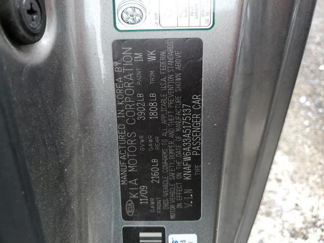 Photo 9 VIN: KNAFW6A33A5175137 - KIA FORTE SX 