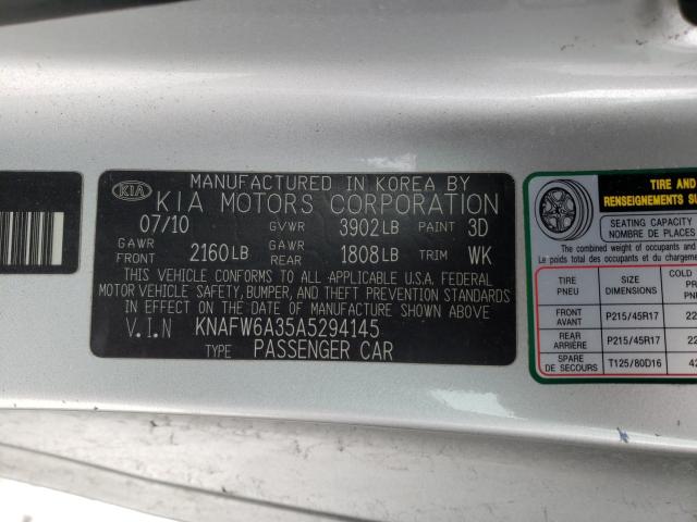 Photo 9 VIN: KNAFW6A35A5294145 - KIA FORTE SX 