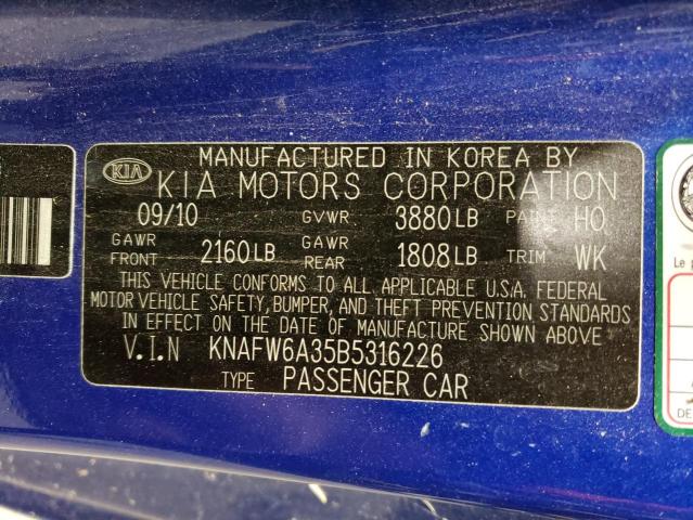 Photo 11 VIN: KNAFW6A35B5316226 - KIA FORTE 