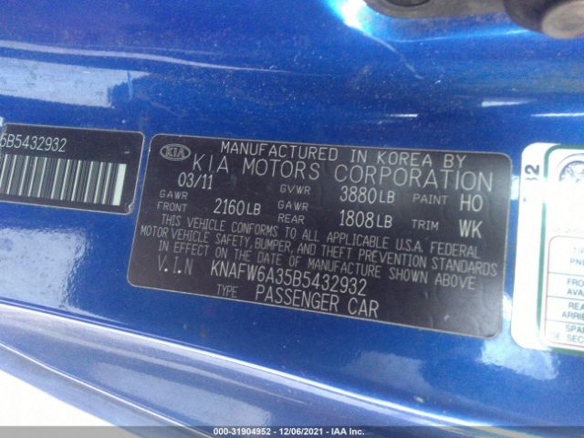 Photo 8 VIN: KNAFW6A35B5432932 - KIA FORTE KOUP 