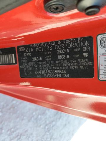 Photo 11 VIN: KNAFW6A36B5369646 - KIA FORTE SX 