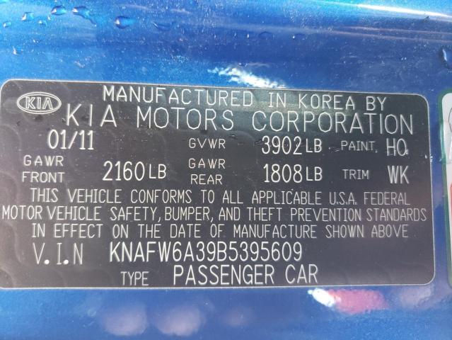 Photo 11 VIN: KNAFW6A39B5395609 - KIA FORTE SX 