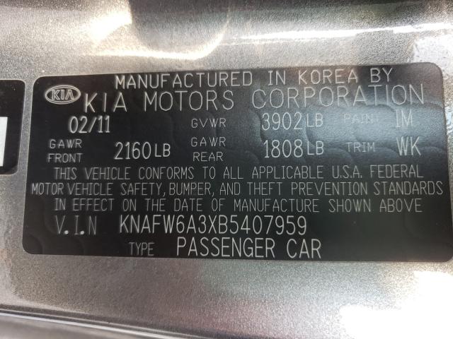 Photo 9 VIN: KNAFW6A3XB5407959 - KIA FORTE SX 