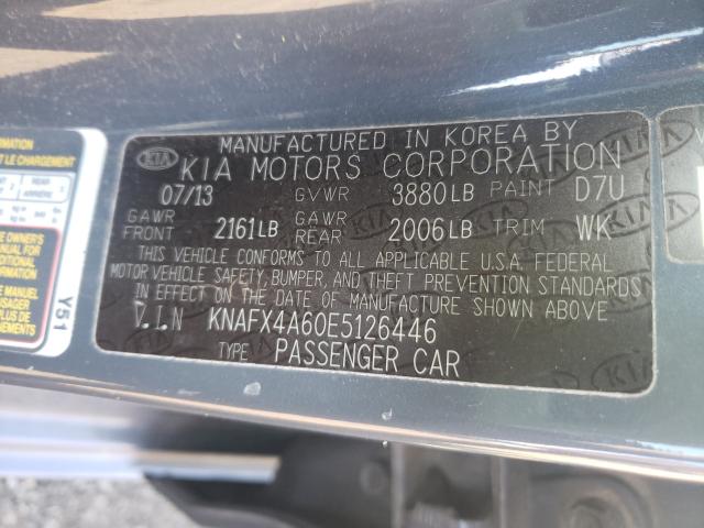 Photo 9 VIN: KNAFX4A60E5126446 - KIA FORTE LX 