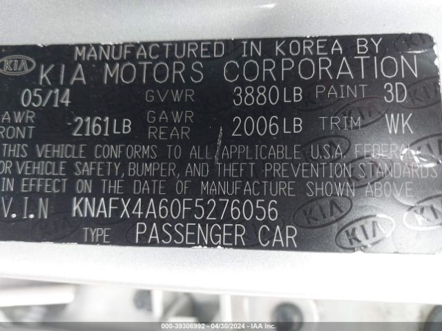 Photo 8 VIN: KNAFX4A60F5276056 - KIA FORTE 