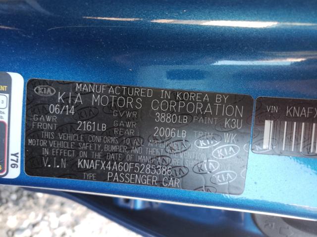 Photo 9 VIN: KNAFX4A60F5285386 - KIA FORTE LX 