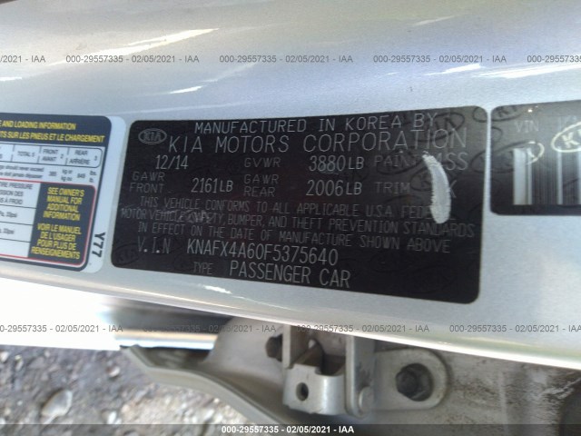 Photo 8 VIN: KNAFX4A60F5375640 - KIA FORTE 