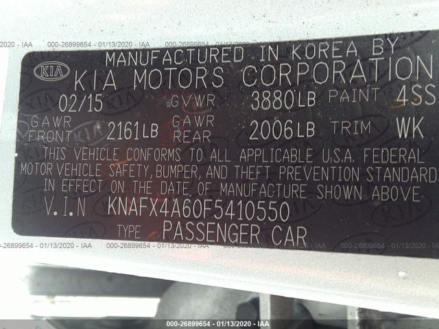 Photo 8 VIN: KNAFX4A60F5410550 - KIA FORTE 