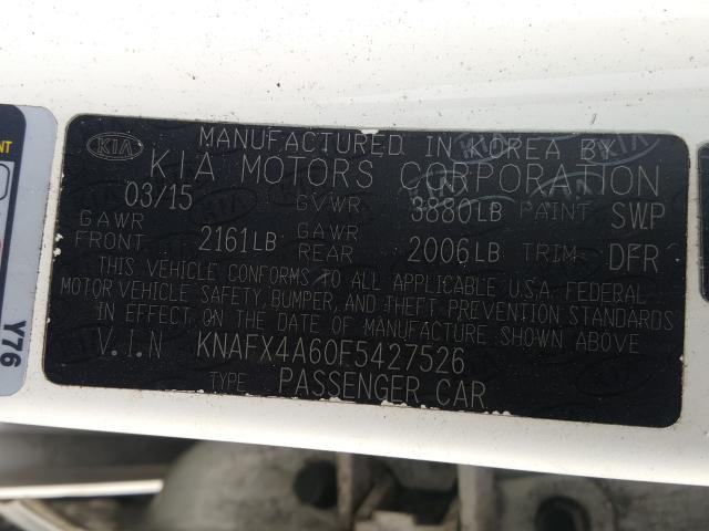 Photo 9 VIN: KNAFX4A60F5427526 - KIA FORTE LX 