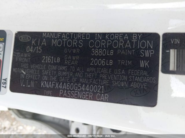 Photo 8 VIN: KNAFX4A60G5440021 - KIA FORTE 