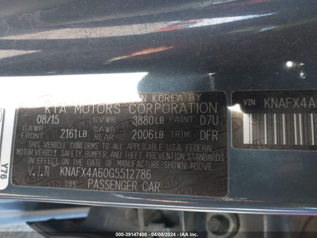 Photo 8 VIN: KNAFX4A60G5512786 - KIA FORTE 