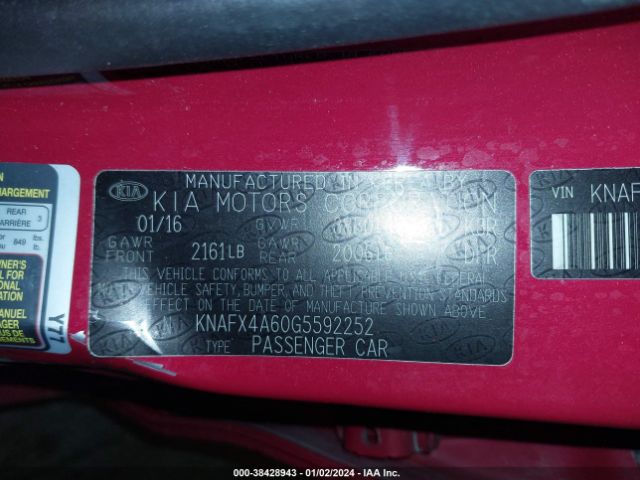 Photo 8 VIN: KNAFX4A60G5592252 - KIA FORTE 