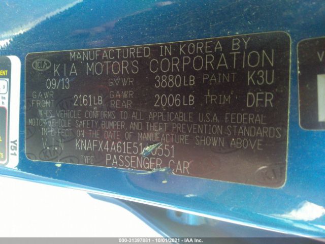 Photo 8 VIN: KNAFX4A61E5140551 - KIA FORTE 