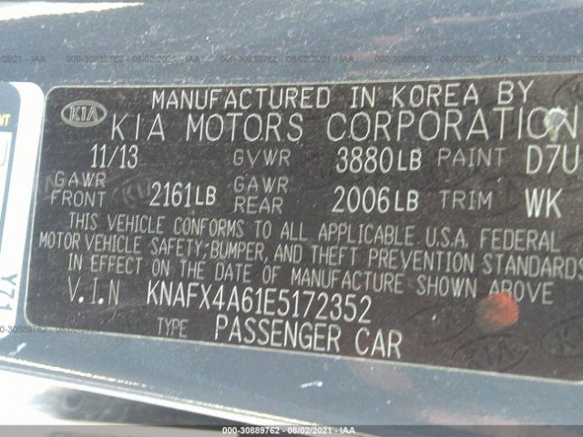 Photo 8 VIN: KNAFX4A61E5172352 - KIA FORTE 