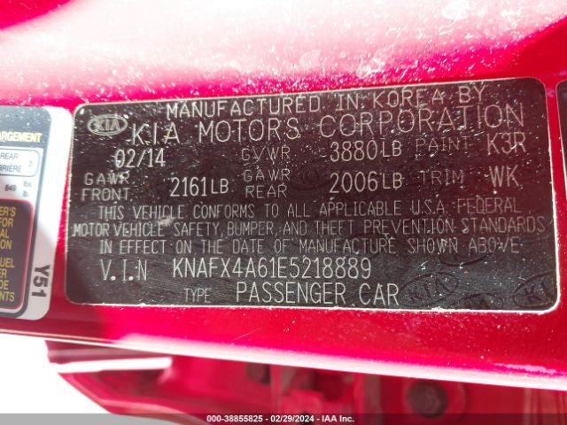 Photo 8 VIN: KNAFX4A61E5218889 - KIA FORTE 