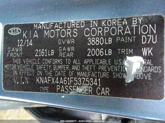 Photo 8 VIN: KNAFX4A61F5375341 - KIA FORTE 