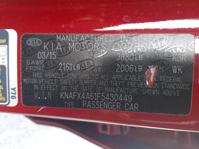 Photo 9 VIN: KNAFX4A61F5430449 - KIA FORTE LX 