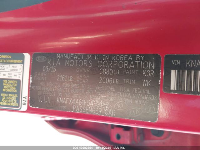 Photo 8 VIN: KNAFX4A61F5435182 - KIA FORTE 