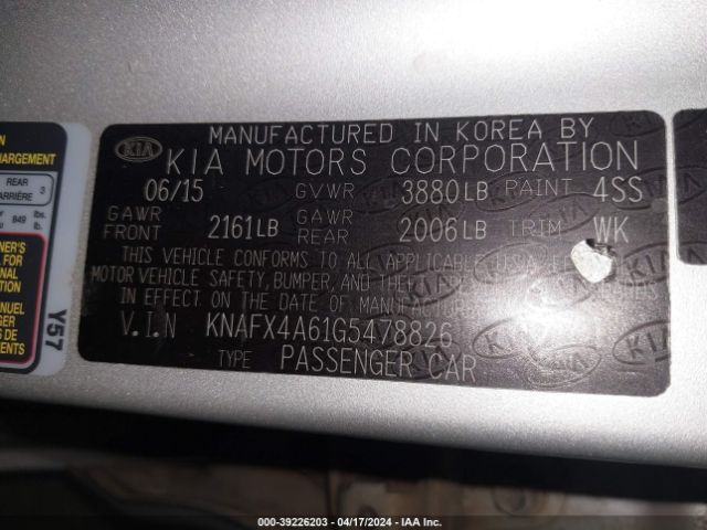 Photo 8 VIN: KNAFX4A61G5478826 - KIA FORTE 