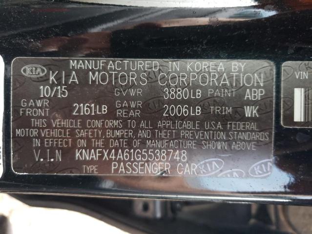 Photo 11 VIN: KNAFX4A61G5538748 - KIA FORTE LX 