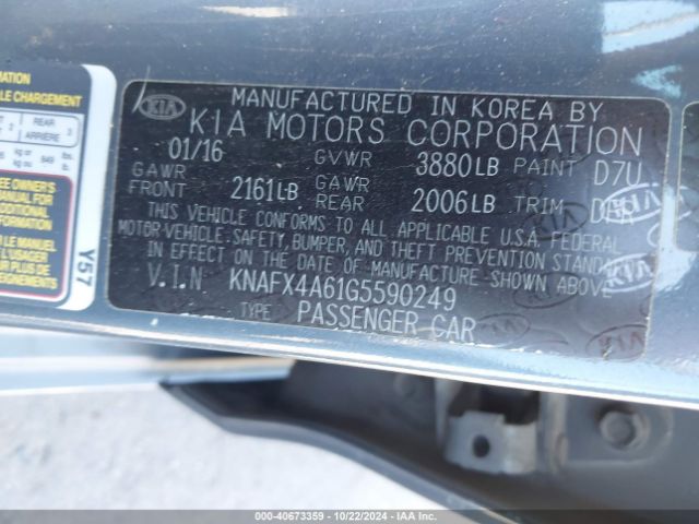 Photo 8 VIN: KNAFX4A61G5590249 - KIA FORTE 