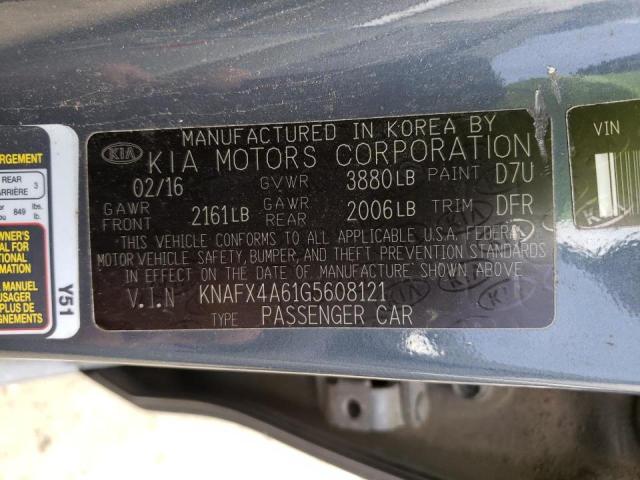 Photo 9 VIN: KNAFX4A61G5608121 - KIA FORTE LX 