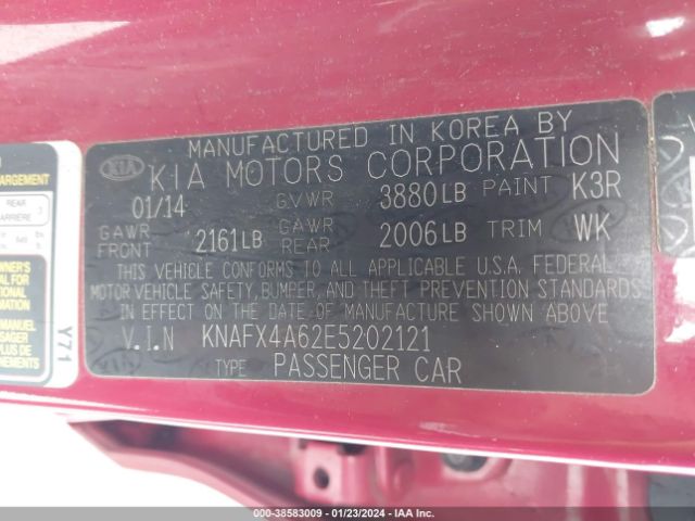 Photo 8 VIN: KNAFX4A62E5202121 - KIA FORTE 