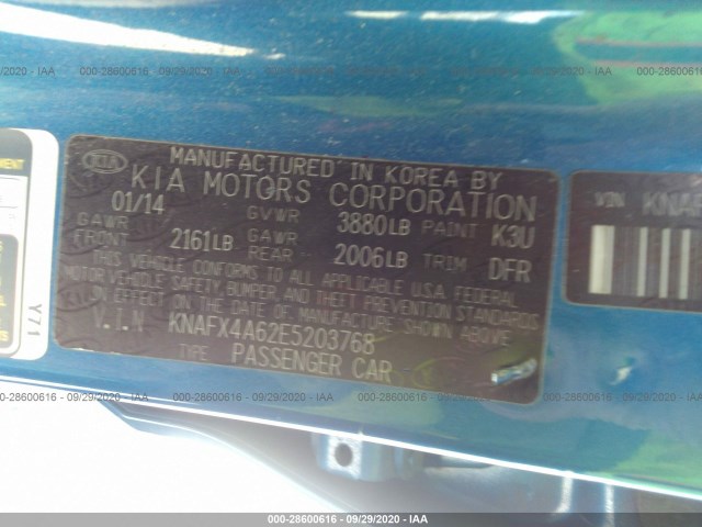 Photo 8 VIN: KNAFX4A62E5203768 - KIA FORTE 