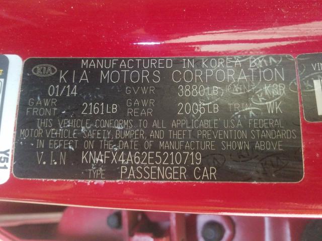 Photo 5 VIN: KNAFX4A62E5210719 - KIA FORTE LX 