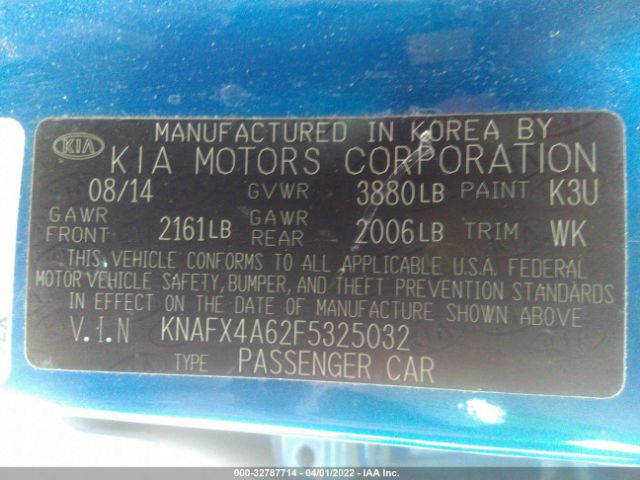 Photo 8 VIN: KNAFX4A62F5325032 - KIA FORTE 